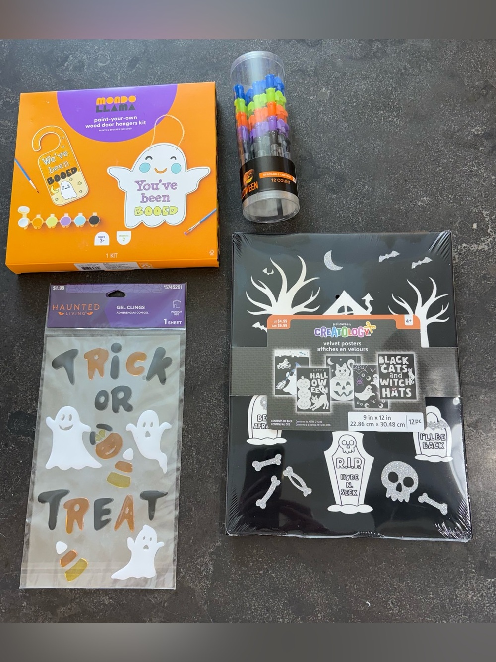 Kids Halloween Craft Lot w/ You’ve Been Boo’d Kit, Gel Clings, 12ct Poster set